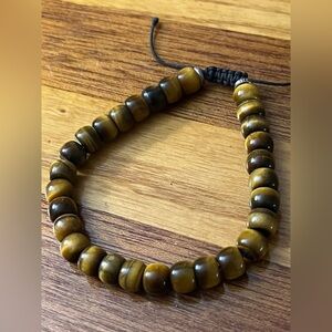 Adjustable Tiger Eye Natural Stone Beaded Bracelet